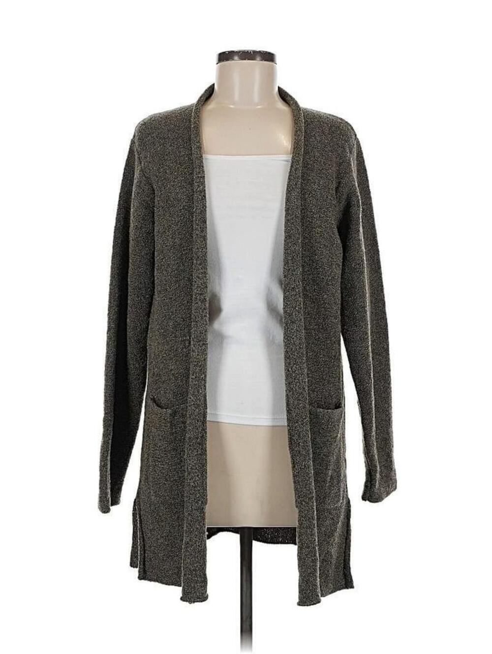Eileen Fisher Medium Petite $298 Heathered Tweed Boucle Wool Blend Long Cardigan
